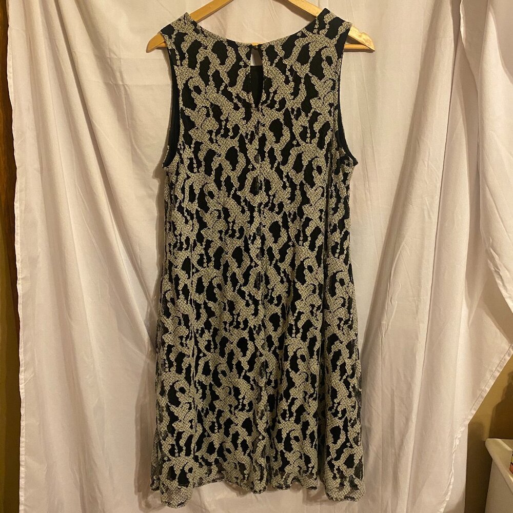 Lane Bryant Black/White Lace-look Dress